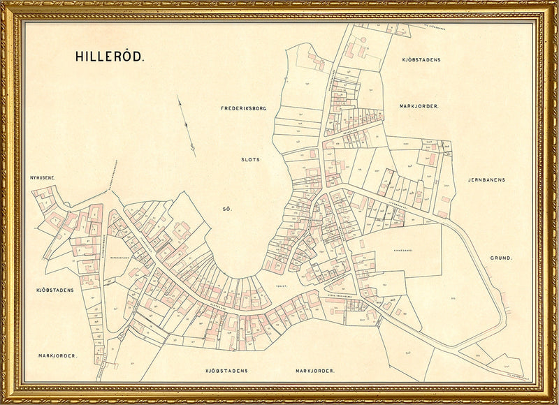 Vintage City Map of Hillerød, Denmark