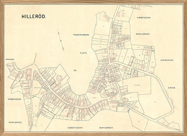 Vintage City Map of Hillerød, Denmark