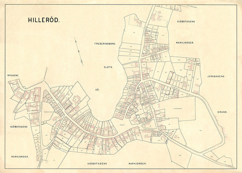 Vintage City Map of Hillerød, Denmark