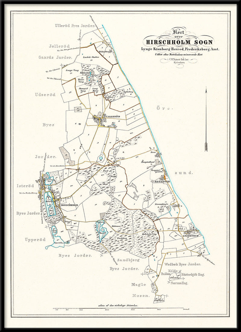 Vintage parish map of Hørsholm
