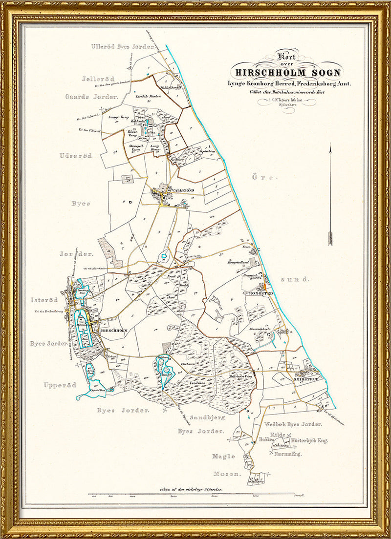 Vintage parish map of Hørsholm