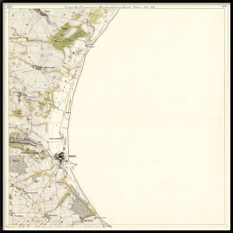 Vintage Map of Køge & Køge Bay