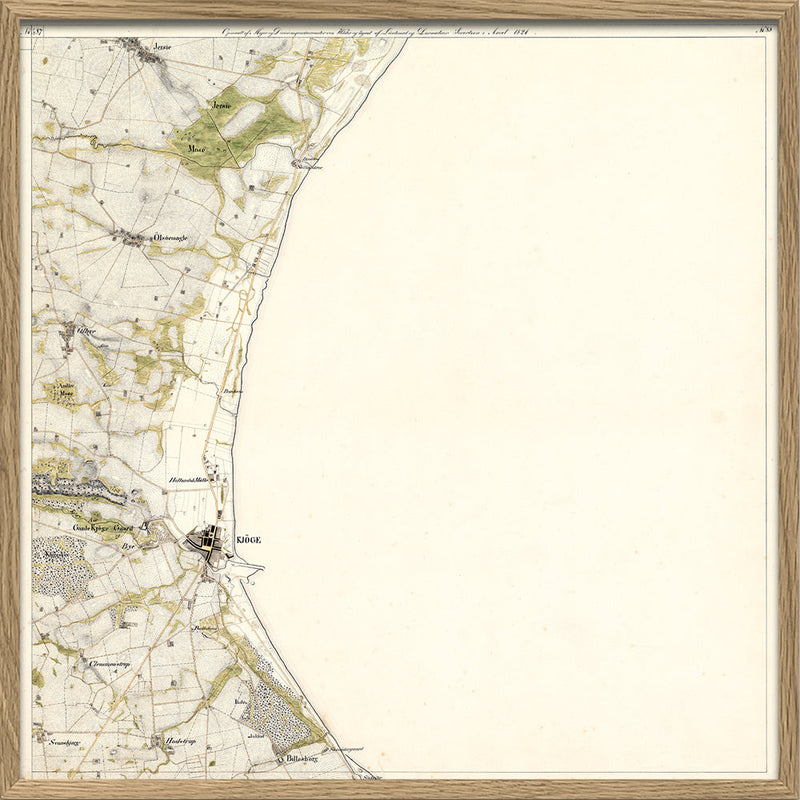 Vintage Map of Køge & Køge Bay