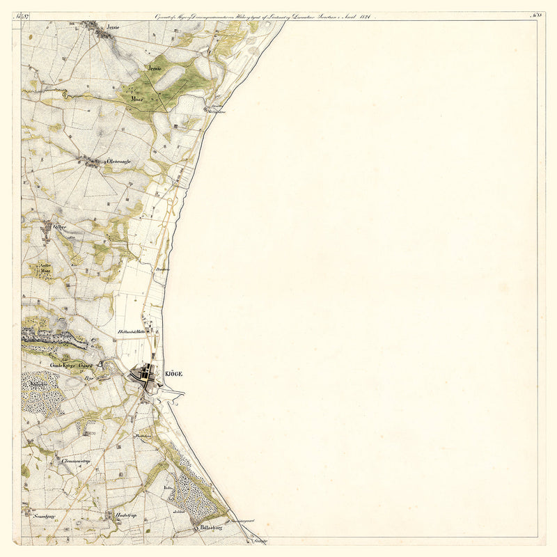 Vintage Map of Køge & Køge Bay