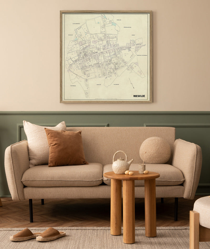 Vintage City Map of Roskilde, Denmark