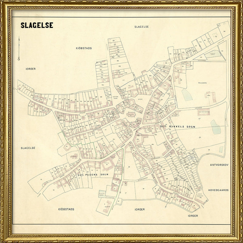 Vintage city map of Slagelse, Denmark