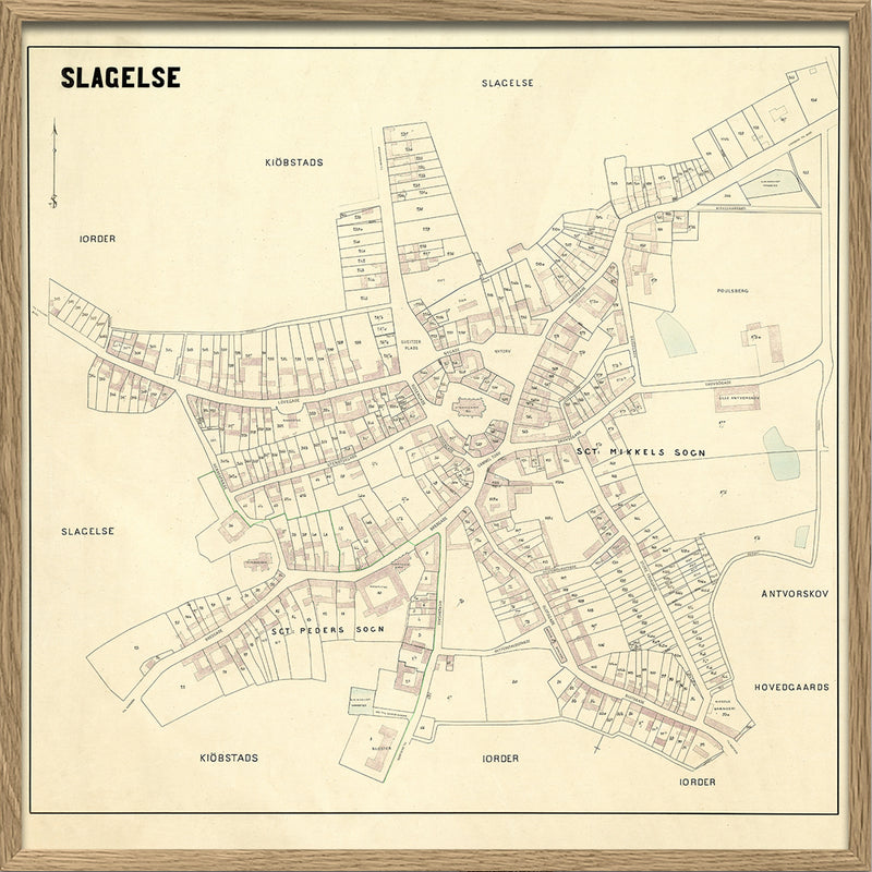 Vintage city map of Slagelse, Denmark
