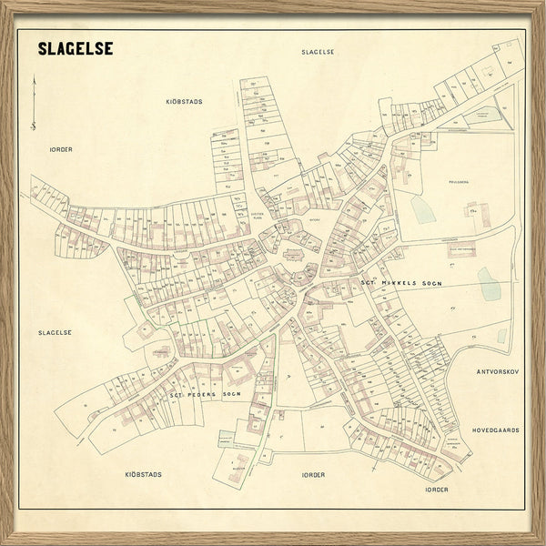 Vintage city map of Slagelse, Denmark