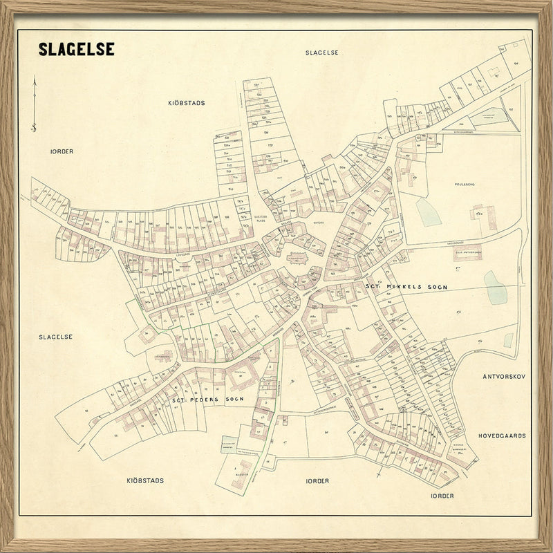 Vintage city map of Slagelse, Denmark