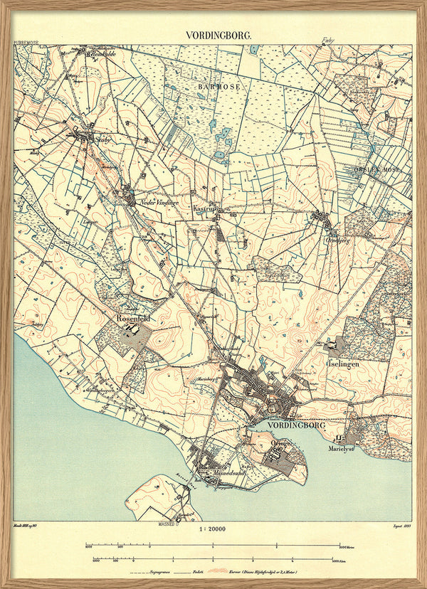 Vintage City Map of Vordingborg, Denmark