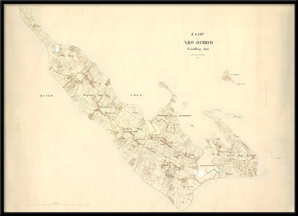 Vintage Map of Ærø, Denmark