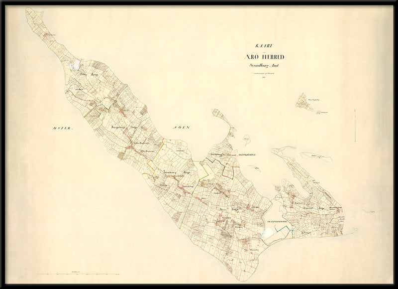Vintage Map of Ærø, Denmark
