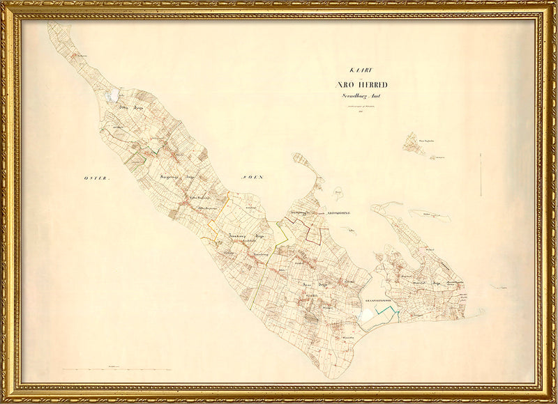 Vintage Map of Ærø, Denmark