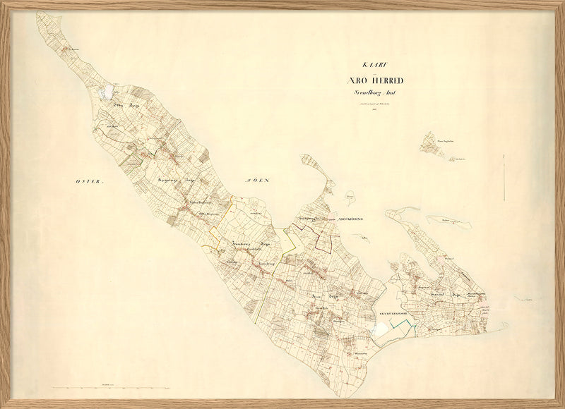 Vintage Map of Ærø, Denmark