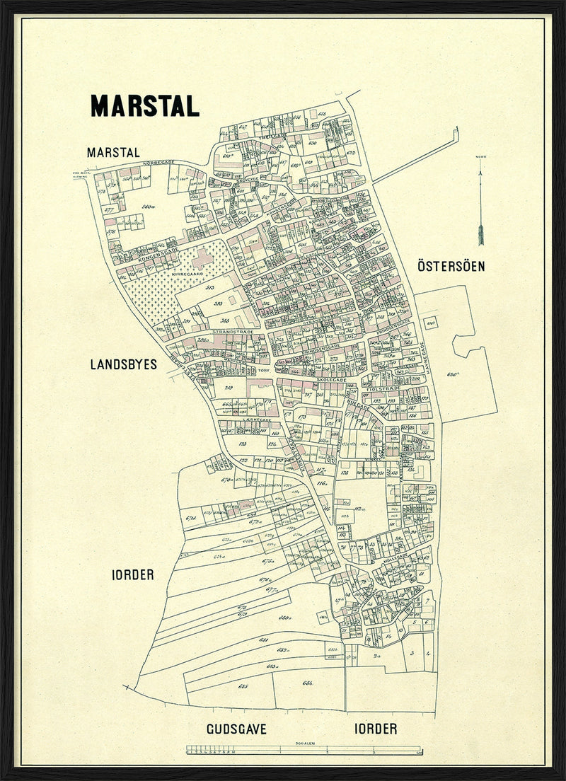 Vintage City Map of Marstal, Denmark