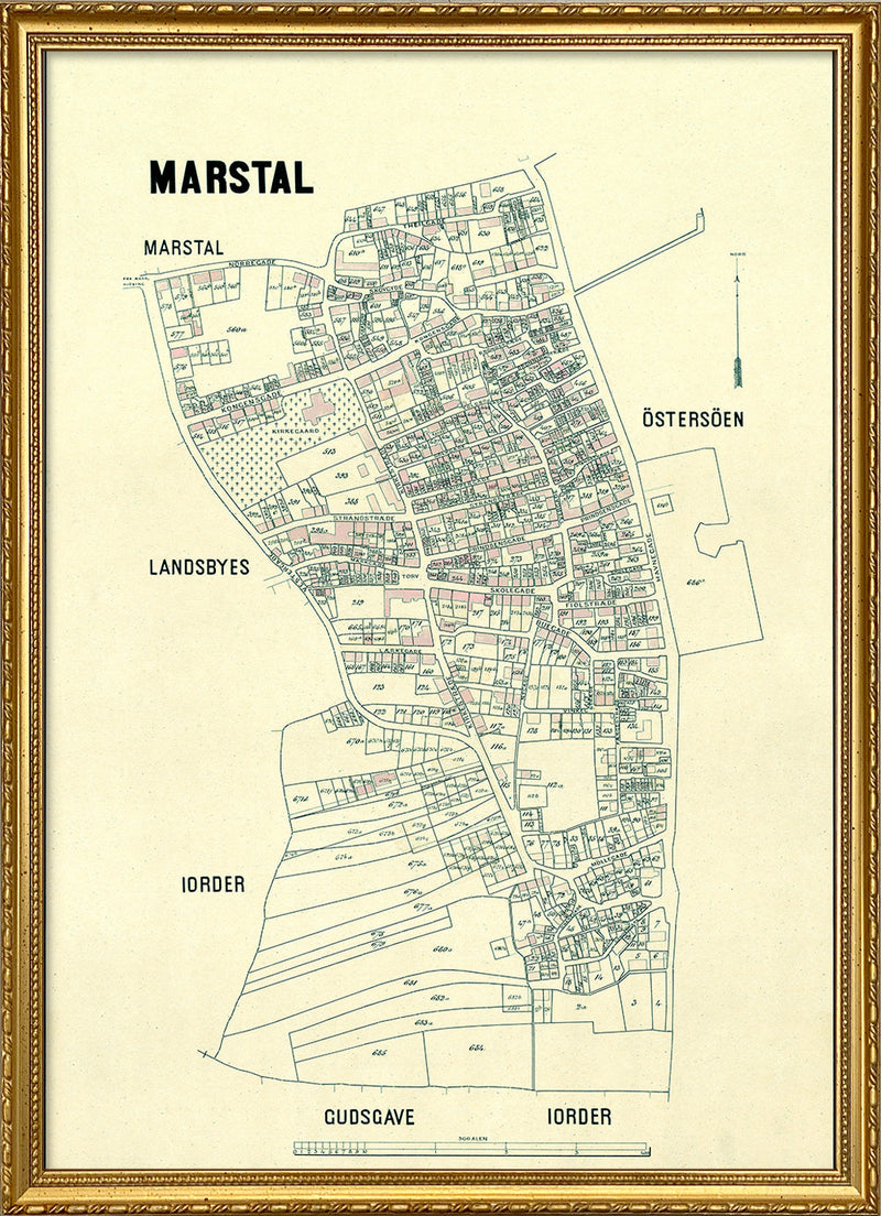 Vintage City Map of Marstal, Denmark