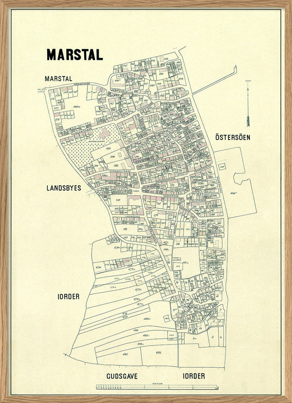Vintage City Map of Marstal, Denmark