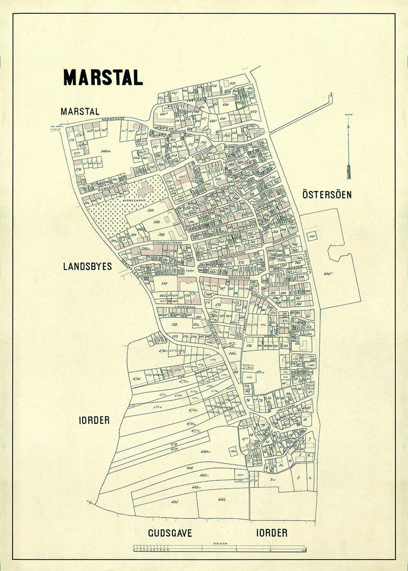Vintage City Map of Marstal, Denmark