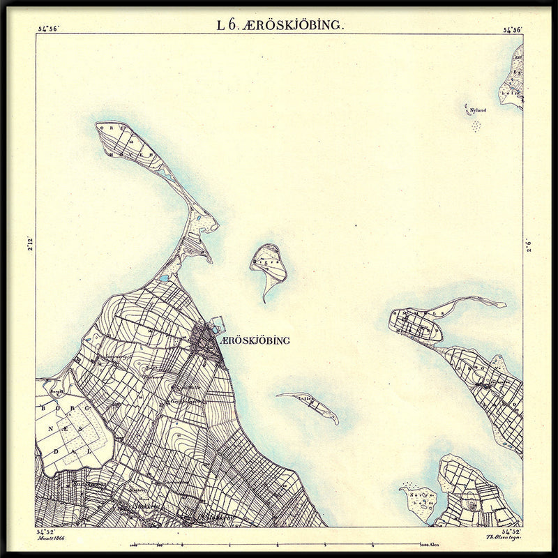 Vintage City Map of Ærøskøbing, Denmark