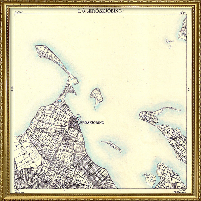 Vintage City Map of Ærøskøbing, Denmark