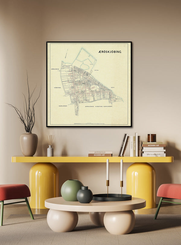 Vintage City Map of Ærøskøbing, Denmark