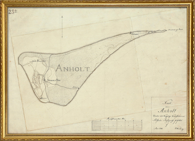 Vintage Map of Anholt, Denmark