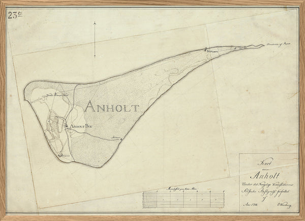 Vintage Map of Anholt, Denmark