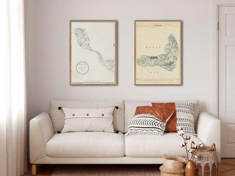 Vintage Map of Endelave, Denmark