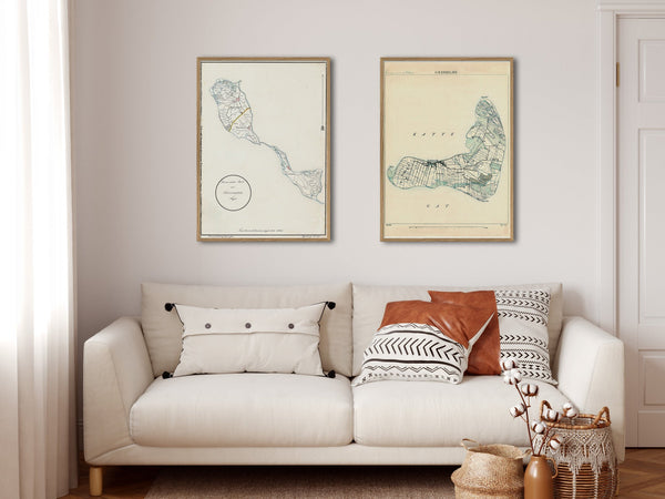 Vintage Map of Avernakø, Denmark