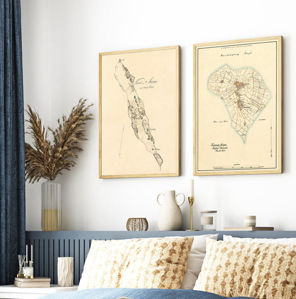 Vintage Map of Sejrø, Denmark