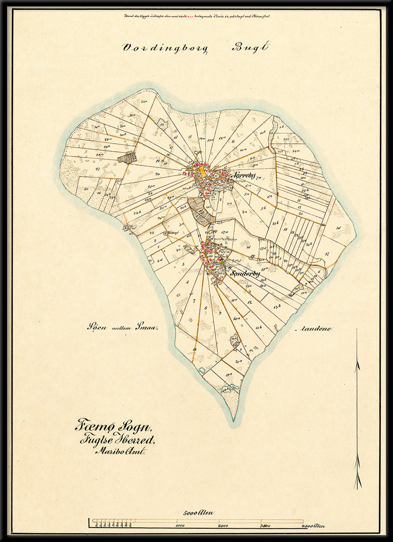 Vintage Map of Femø, Denmark