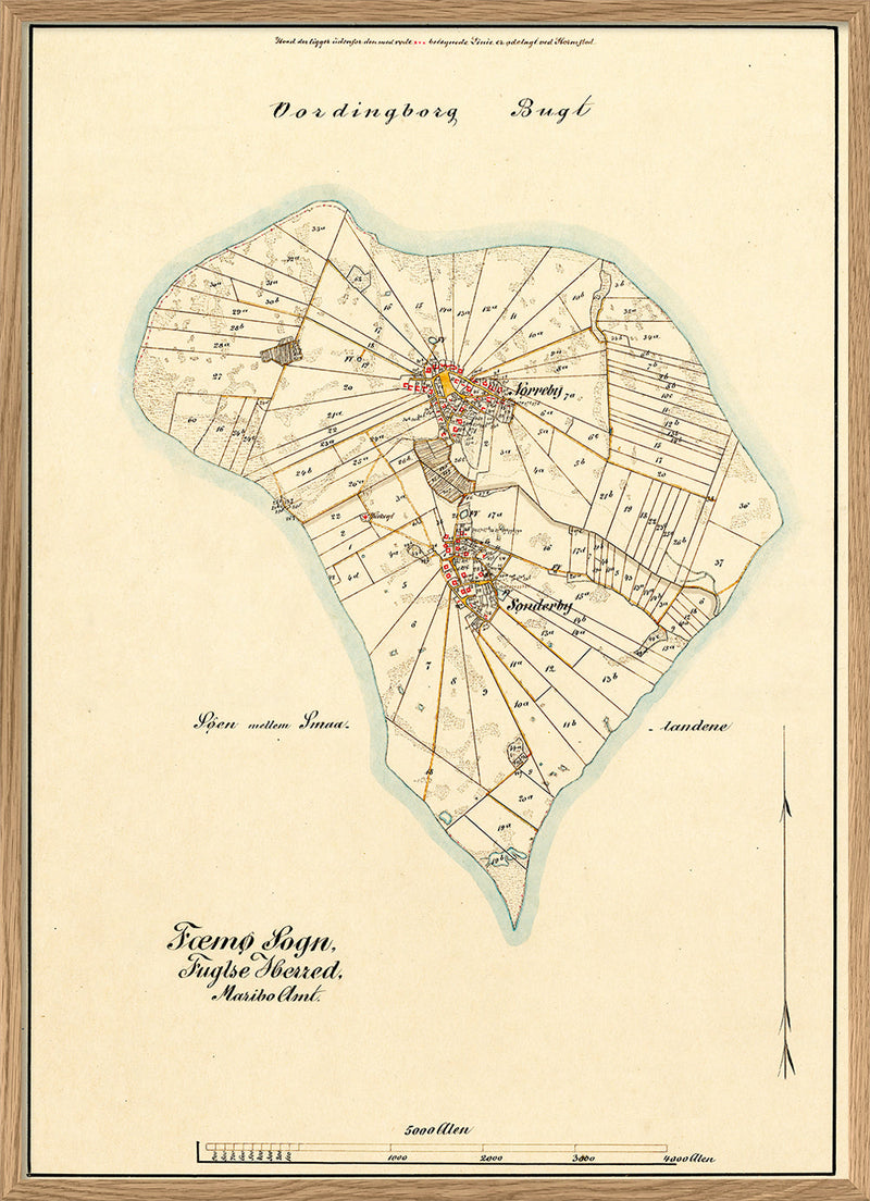 Vintage Map of Femø, Denmark
