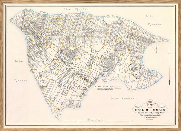 Vintage Map of Fur, Denmark