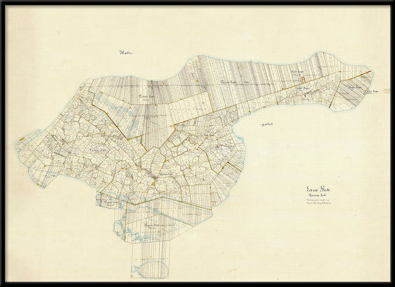 Vintage Map of Læsø, Denmark