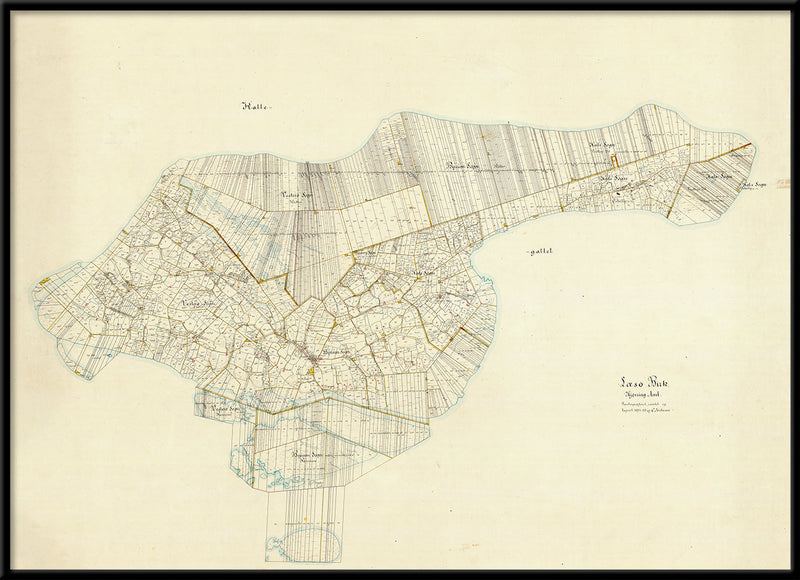 Vintage Map of Læsø, Denmark