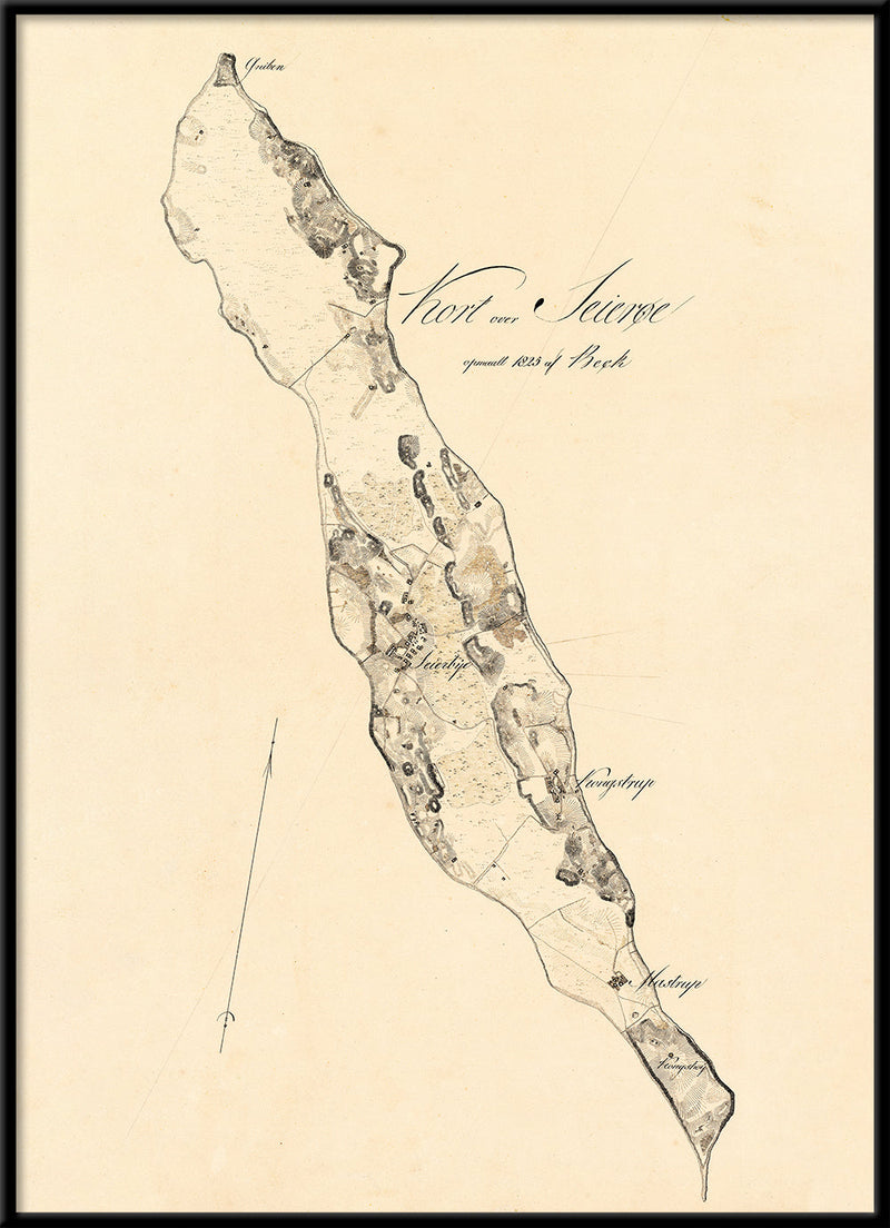 Vintage Map of Sejrø, Denmark