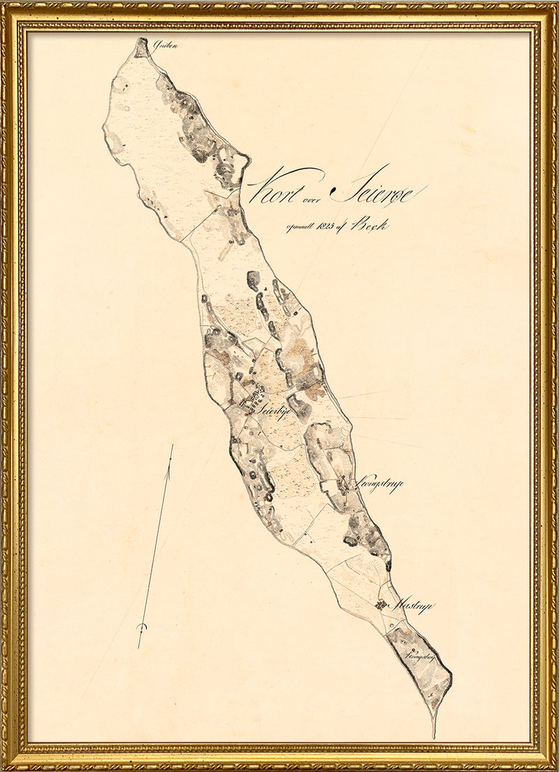 Vintage Map of Sejrø, Denmark