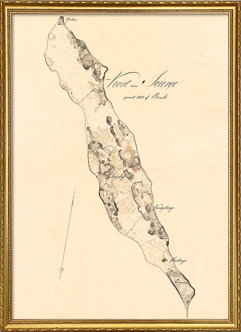 Vintage Map of Sejrø, Denmark