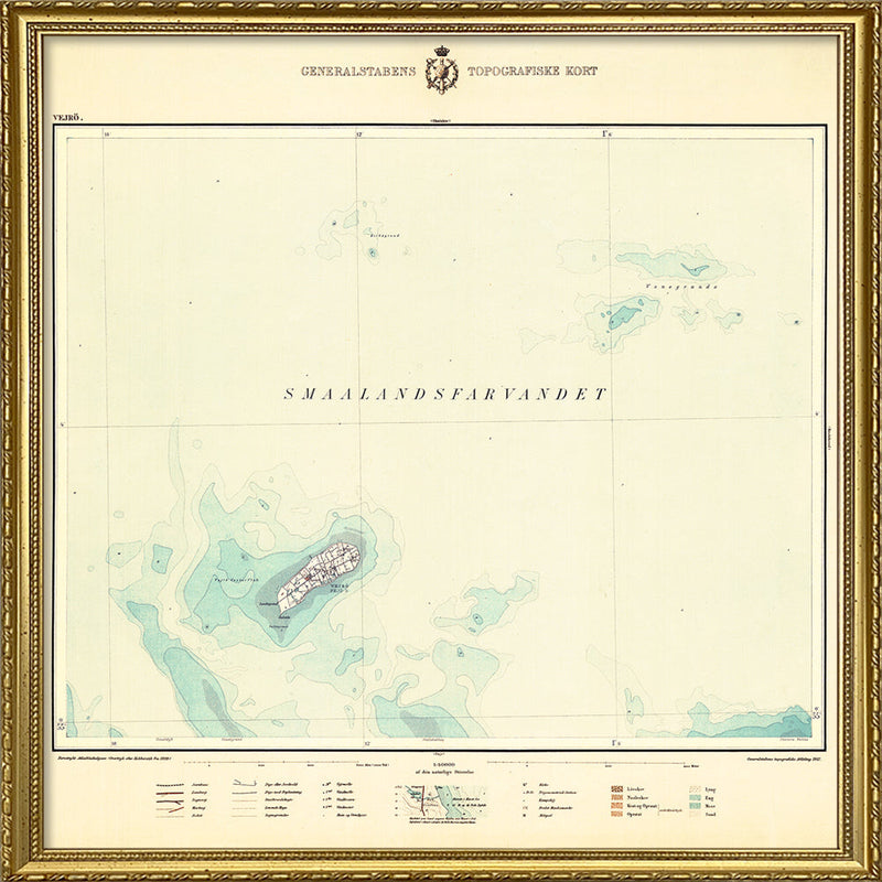 Vintage Map of Vejrø, Denmark