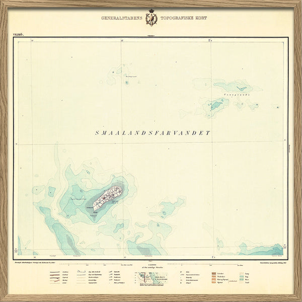 Vintage Map of Vejrø, Denmark