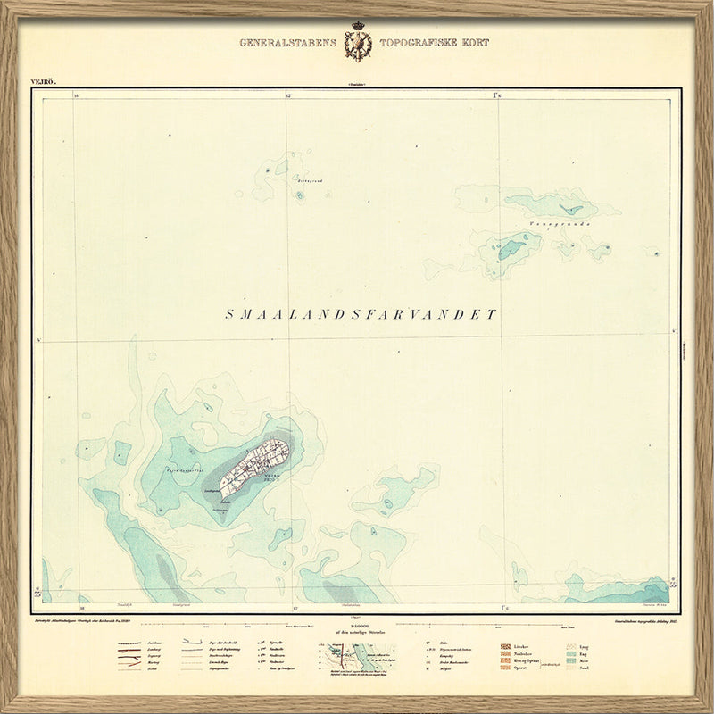 Vintage Map of Vejrø, Denmark