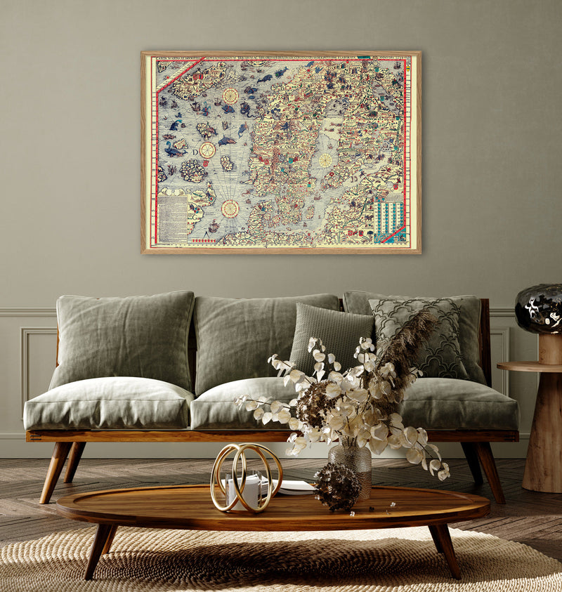 Vintage Nautical Map of Scandinavia