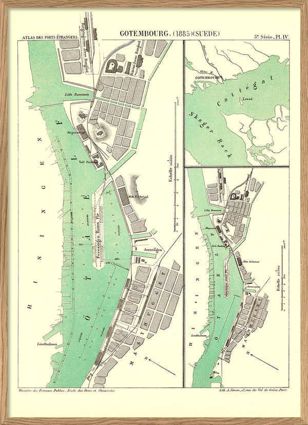 Vintage City map of Gothenburg