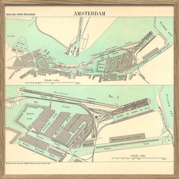 Vintage City Map of Amsterdam Harbour