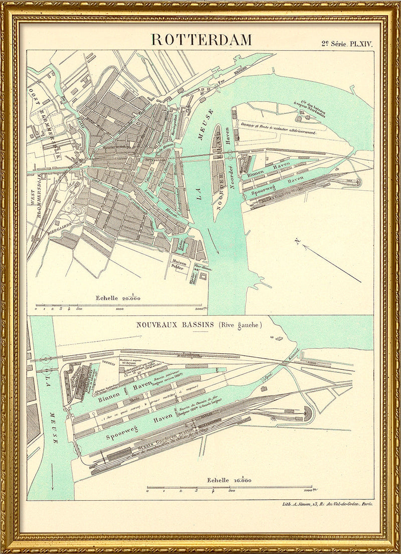 Vintage City Map of Rotterdam