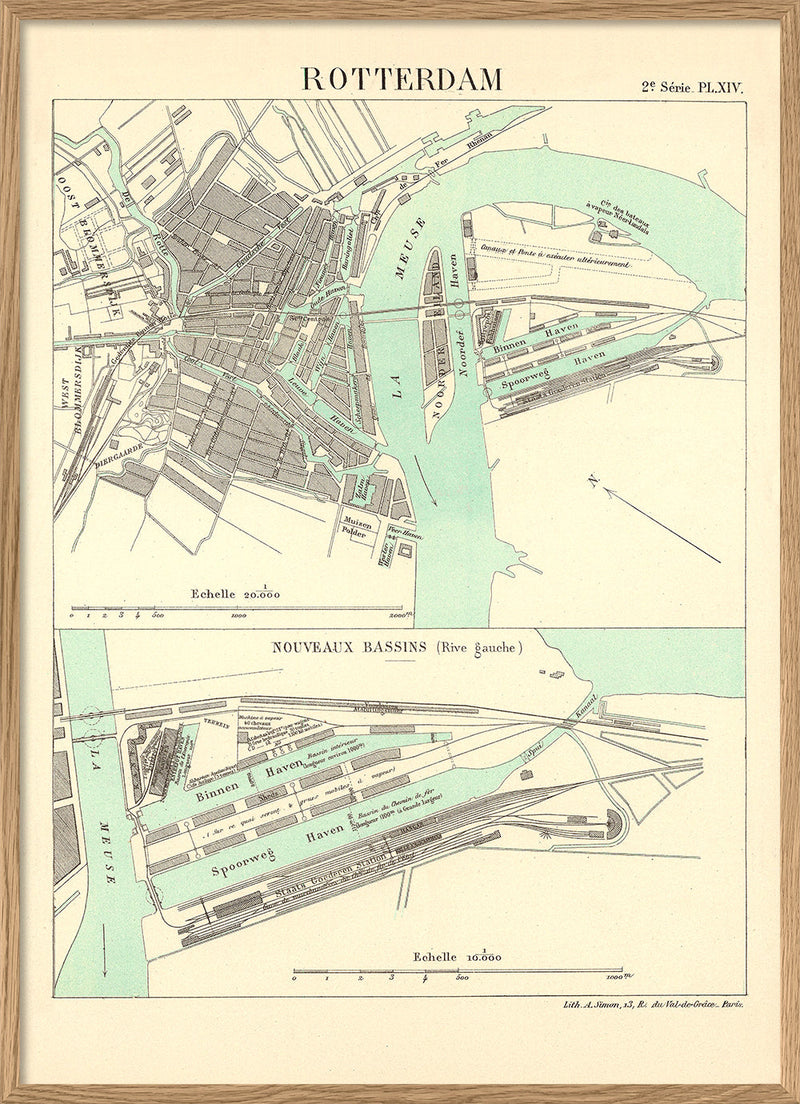 Vintage City Map of Rotterdam