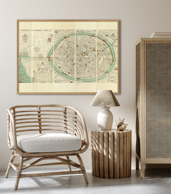 Medieval City map of Brugge, Belgium