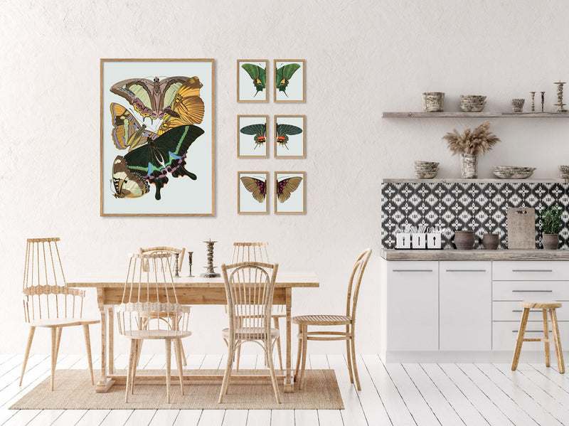 Green Butterfly Left. Mini Print