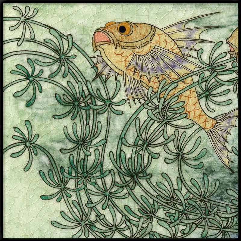 Green Tile with Fish I.