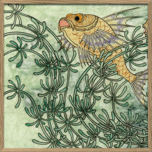 Green Tile with Fish I.